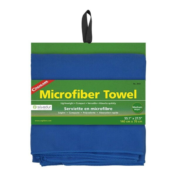 Coghlans Microfibre Absorbent 140x70cm Towel Swimming/Camping Cloth Medium Blue