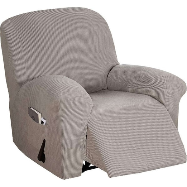 Catzon Recliner Stretch Sofa Slipcover Sofa Cover 4-Pieces Furniture Protector Couch Soft-Taupe