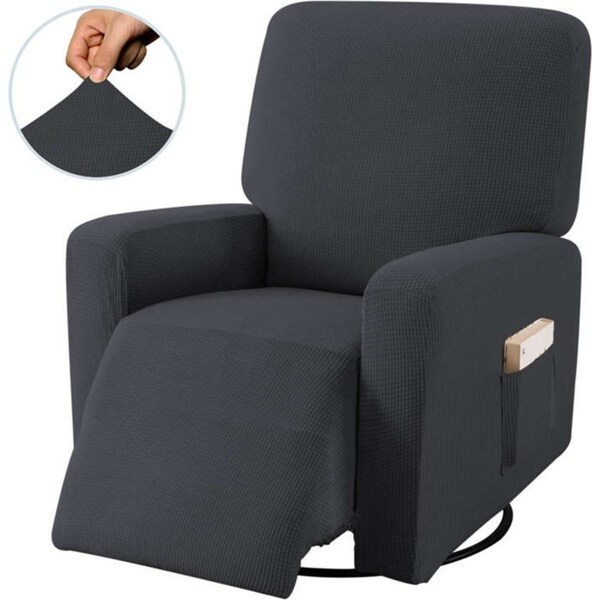 Catzon Recliner Stretch Sofa Slipcover Sofa Cover 4-Pieces Furniture Protector Couch Soft-Grey