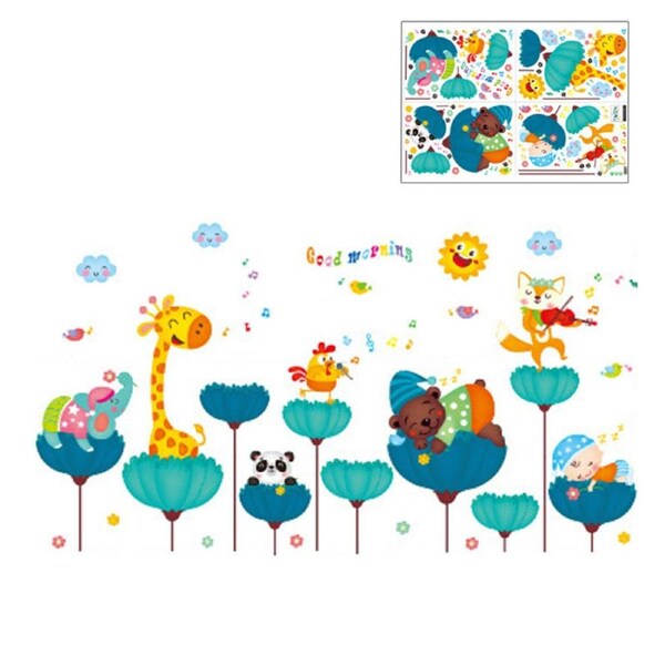 Catzon 2Pcs Creative Cartoon Removable 3D Wall Stickers Under The Sea World Colorful Seaweed Decal For Children Room-01