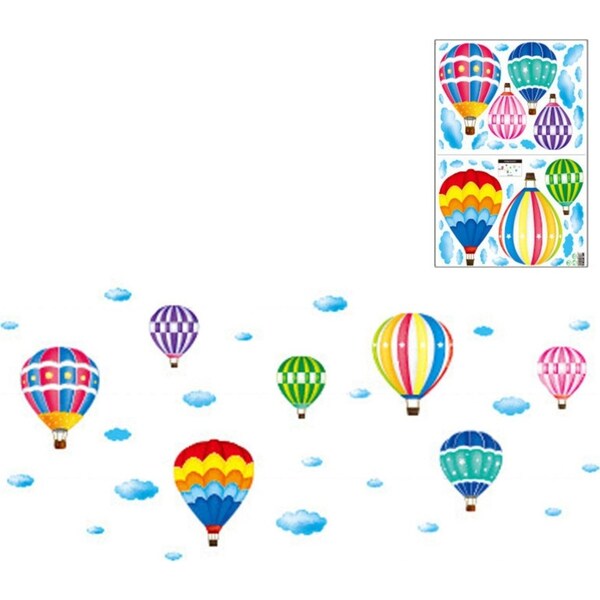 Catzon 2Pcs Creative Cartoon Removable 3D Wall Stickers Colorful Hot Air Balloon Decoration For Children Room-13