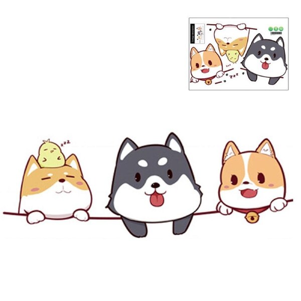 Catzon 2Pcs Creative Cartoon Removable 3D Wall Stickers Cute Dog Decoration For Children Room-17