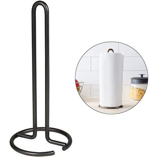 Catzon Simple Tear Standing Paper Towel Holder for Kitchen Countertop -Black