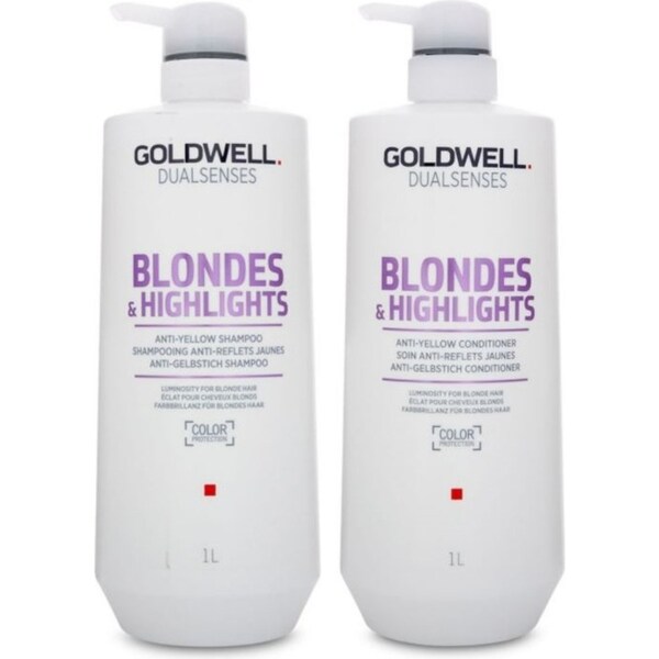 Goldwell Dualsenses Blondes & Highlights Anti-Yellow Shampoo & Conditioner 1 Litre Duo