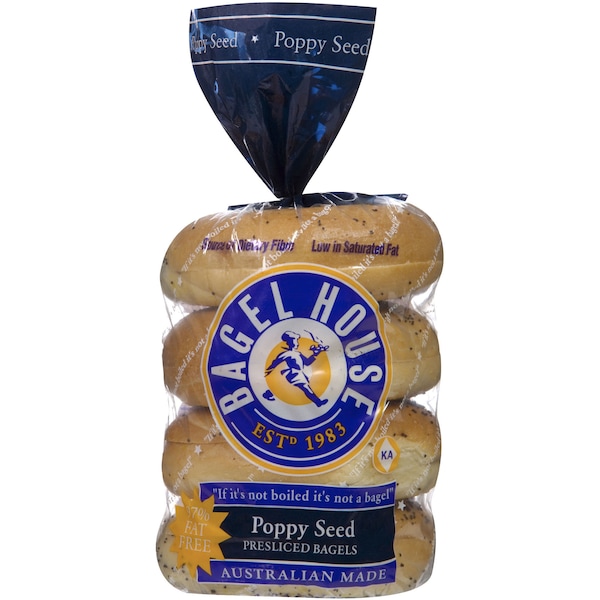 Bagel House Bagels Poppy Seeds 98% Fat Free 4pk