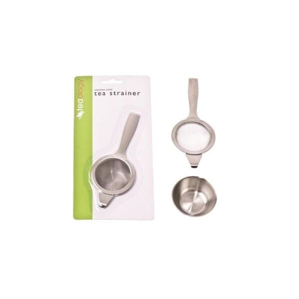 STAINLESS STEEL LONG HANDLE TEA STRAINER+BOWL