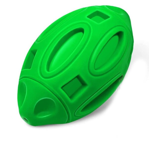 Catzon Dog Squeak Toys for Aggressive Chewers Durable Pet Rubber Football Toys Green