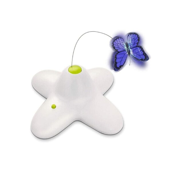 Catzon Cat Interactive Butterfly Toy with Two Replacement Flashing Butterfly Toys