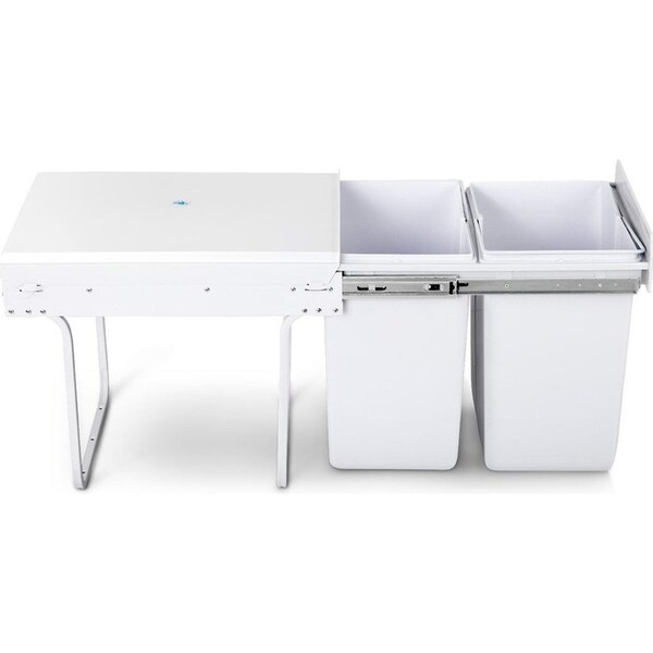 Pull Out Bin - White - 2x20L