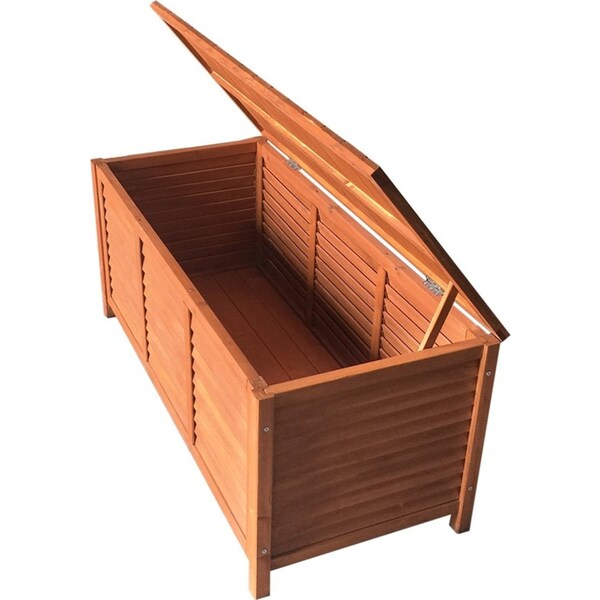 Indoor Outdoor Fir Wood Storage Container Bench Box - 50KG Capacity