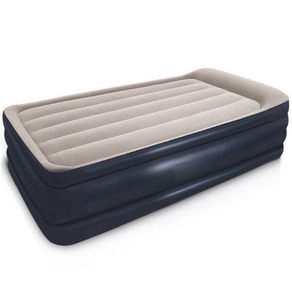 Single Size Inflatable Air Matress - Navy and Beige