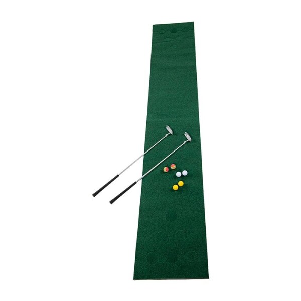Golf Beer Pong Game Toy Set Green Golf Putting Matt with 2 Putters, 6 Balls