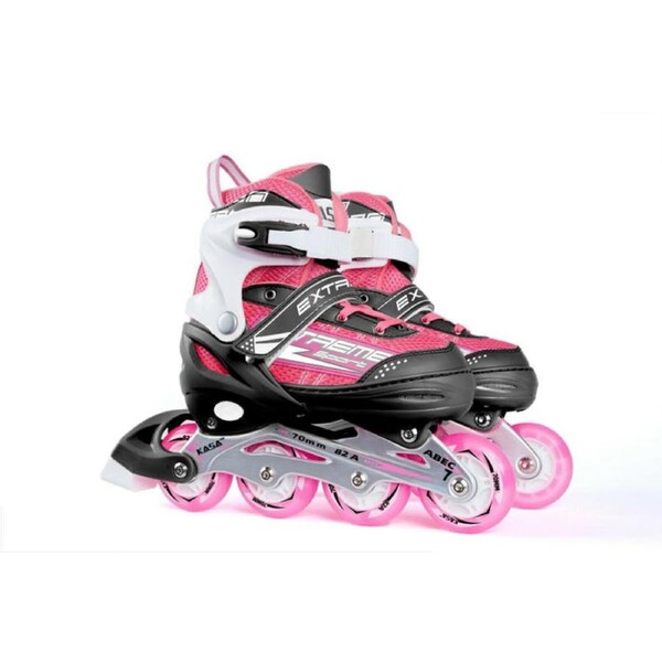 KASA Inline Skate Kids & Teenager Roller Blades Adjustable Skating Shoes Small Size, Pink, Ages 3-6 Years Child