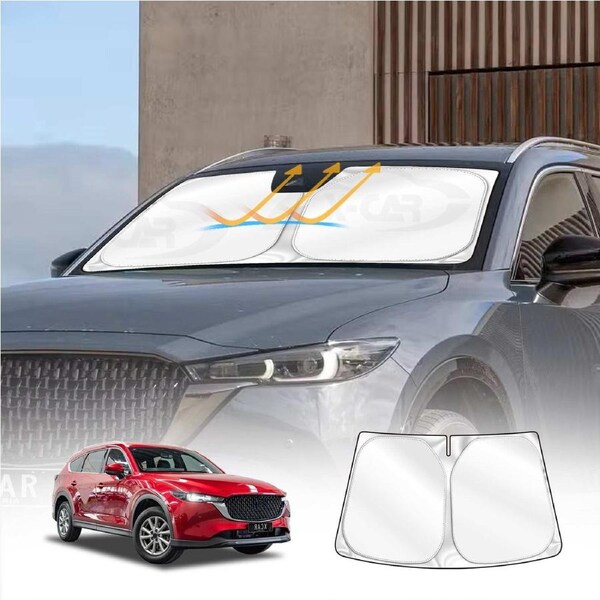 WindScreen Sun Shade for Mazda CX-8 CX8 SUV 2018 2019 2020 2021 2022 2023 2024 Blocks UV Rays Foldable Custom Sun Visor Protector