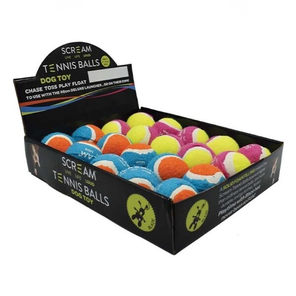 Scream Tennis Ball Chase Toss Play Float Small 5cm 20 Pack