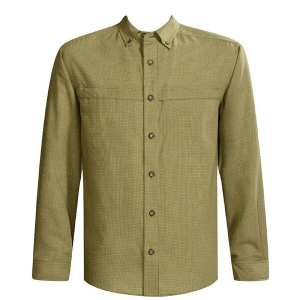 ExOfficio Trifecta Paddock Check Long Sleeve Shirt Mens 1001-0861 Recycled Fern / S