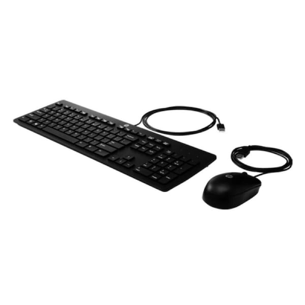 HP Keyboard and Mouse Wired Slim 9SR36AA Full Sized Keyboard USB Connection