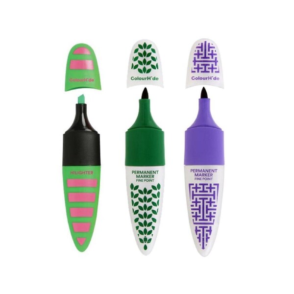 Colourhide Designer Permanent Marker - 12cm (3 Pack)