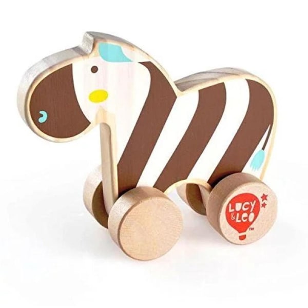 Lucy & Leo Rolling Zebra Wooden Toy Set