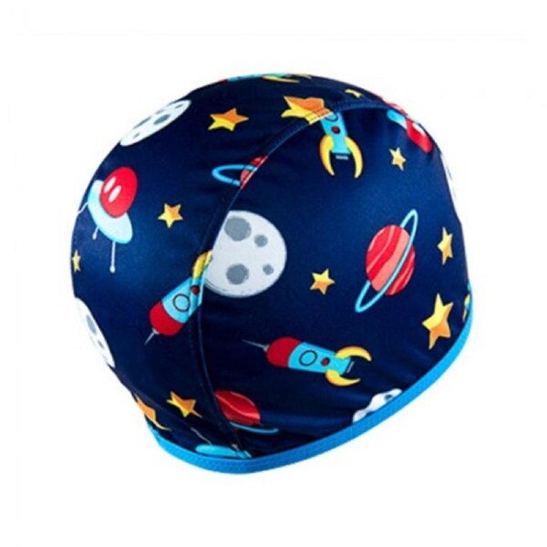 Floaties Boys' Swimcap - Blue Rocket Ship