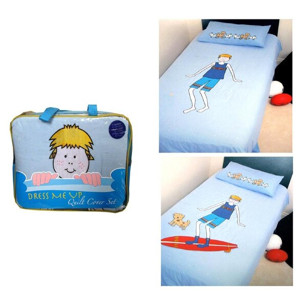 3 Pce DRESS ME UP Boys Quilt Cover Set + Valance Single