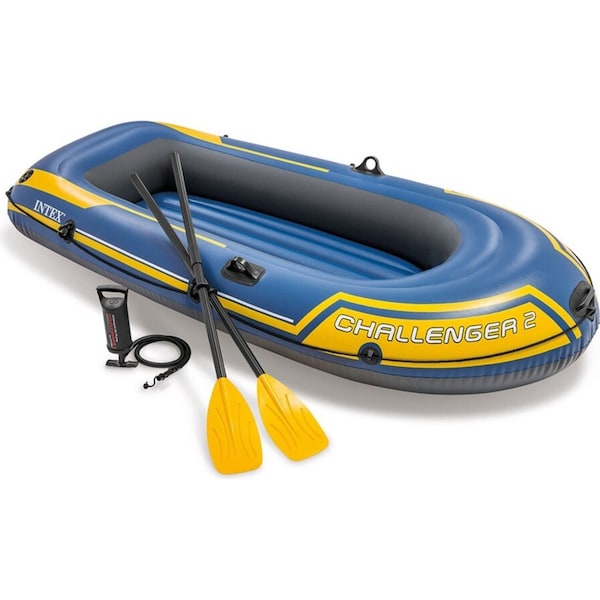 Intex 236cm Challenger 2 Inflatable/Floating Sports Boat w/ Oars/Paddles 14y+