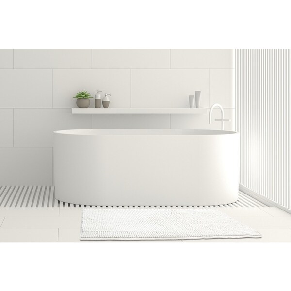 Ardor Toggle 50x100cm Bath Floor Room Mat Toilet Bathroom Rectangle White