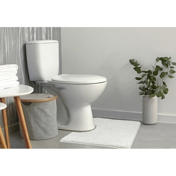 Ardor Toggle Contoured 50x50cm Bath Mat Bathroom/Toilet Room Square White