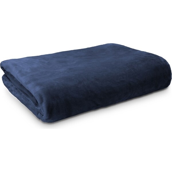 Ardor Boudoir Queen Bed Lucia Luxury Home Plush Velvet Blanket Bedding Navy