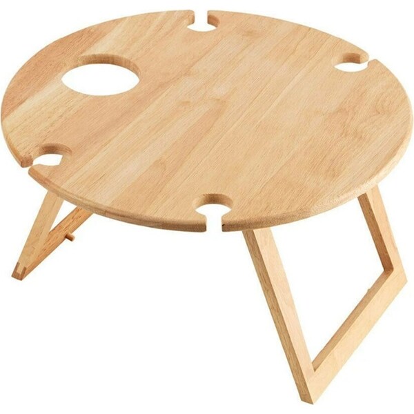 Stanley Rogers 50 x 25cm Travel Folding Timber Round Picnic Table