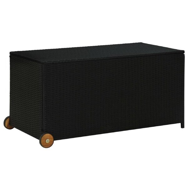 Garden Storage Box Black 120x65x61 cm Poly Rattan vidaXL