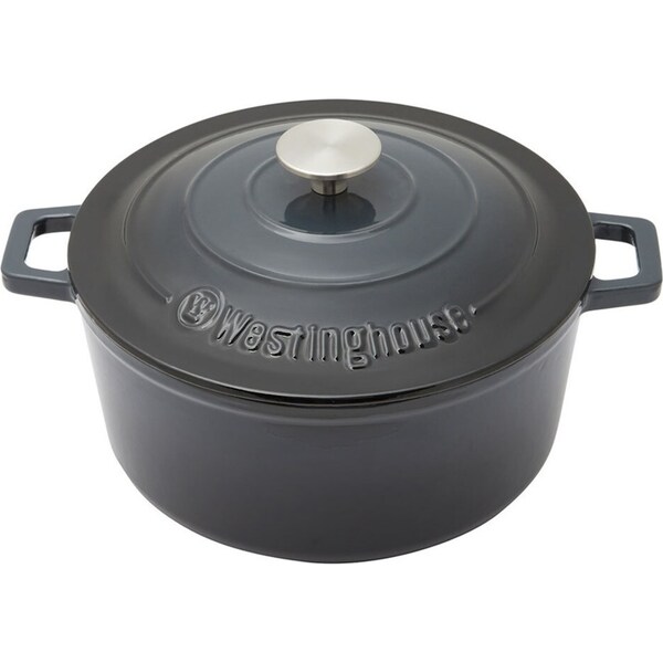 Westinghouse 5L 25cm Round Cast Iron Pot/Dish Induction Food/Cooking Ombre Grey