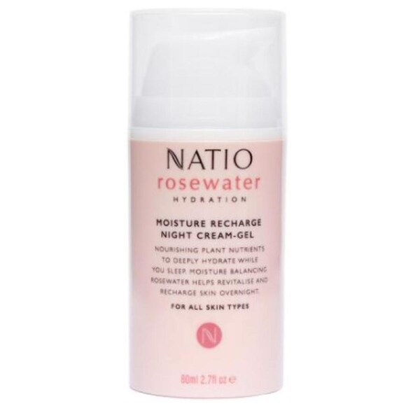 Natio Rosewater Hydration Moisture Recharge Night Cream-Gel 80ml