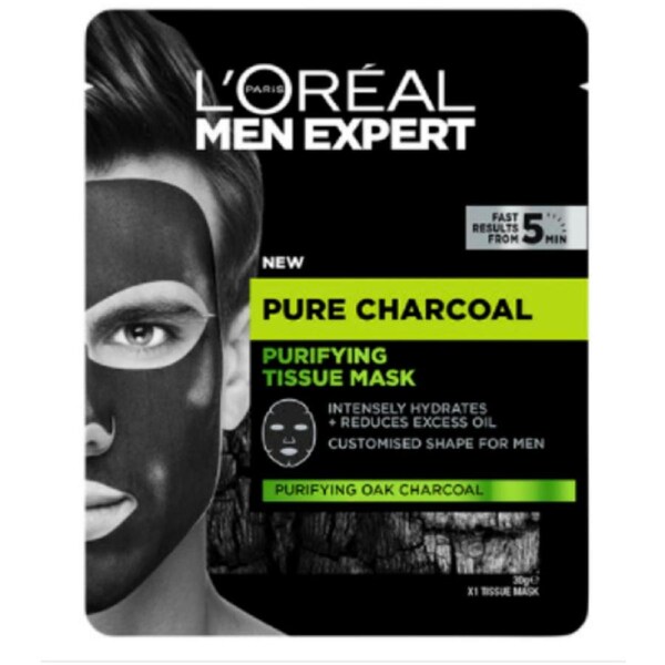 L'Oreal Men Expert Pure Charcoal Purifying Tissue Mask 30g 1 Piece