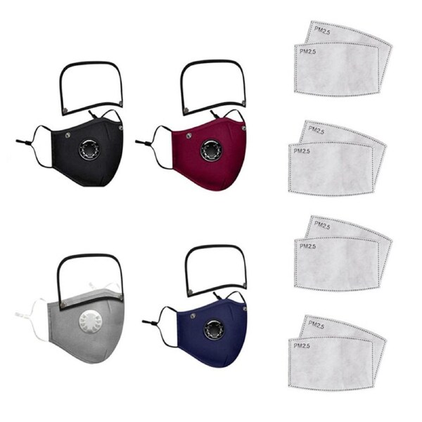 Catzon 4 Packs Kid Face Mask with Detachable Eye Shield Protective Breathable Face Mask