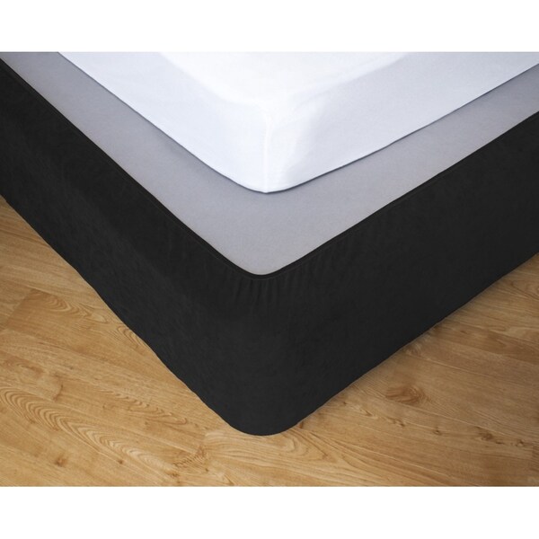 Apartmento Stretch 180x203cm King Bed Valance Bedding Base Skirt Cover Ebony