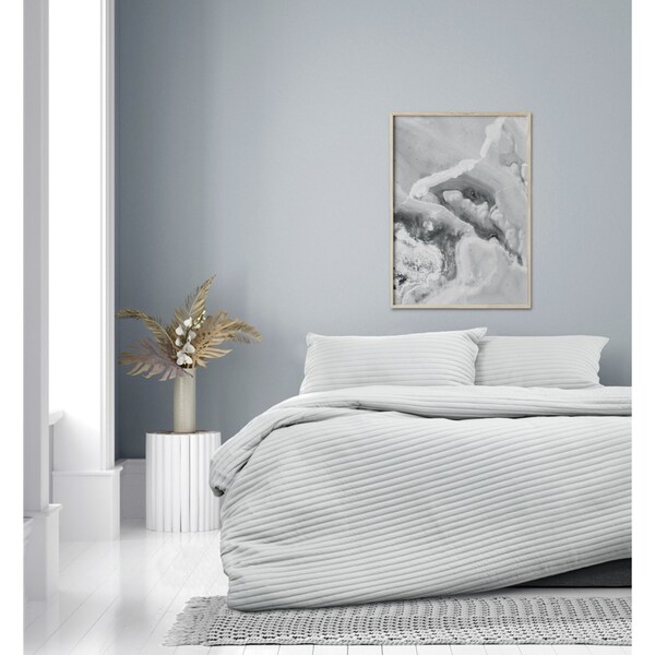 Ardor Boudoir London Queen Bed Microfibre Quilt Cover Set/2x Pillowcases Silver