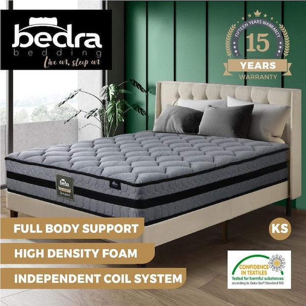 Bedra King Single Mattress Bed Mattress 3D Mesh Fabric Firm Foam Spring 22cm