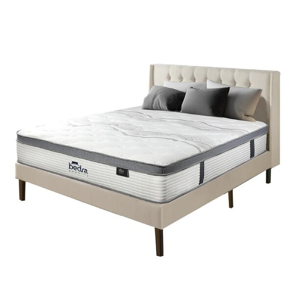 Bedra Queen Mattress Bed Euro Top Pocket Spring Ultra HD Foam 34cm 7 zone