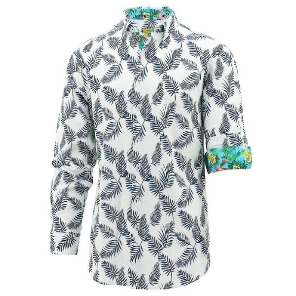 SpongeBob Squarepants Mens Long Sleeve Shirt Hawaiian - Palm Print S