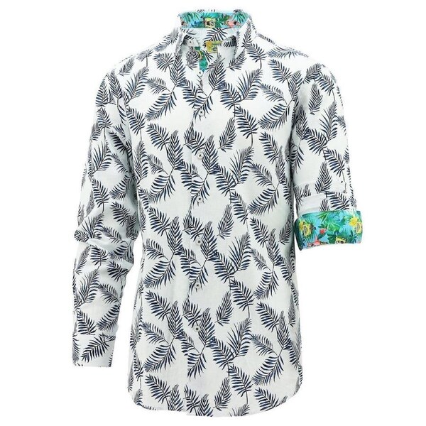 SpongeBob Squarepants Mens Long Sleeve Shirt Hawaiian - Palm Print L