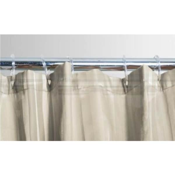 Shower Curtain Satin Stripe Beige w/ Hooks