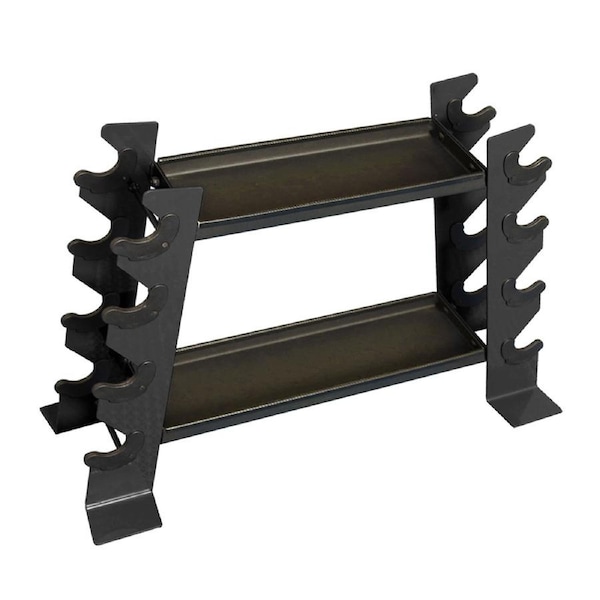 Compact Solid Metal Kettlebell Dumbbell Rack Storage Stand Home Gym Black 200KG