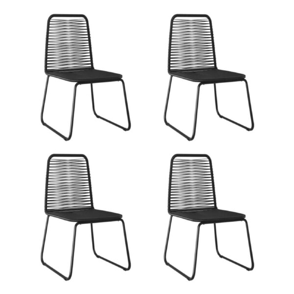 Outdoor Chairs 4 pcs Poly Rattan Black vidaXL