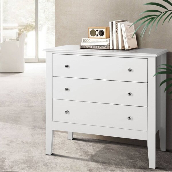 3 Artiss Chest of Drawers Storage Cabinet - BRITTANY White