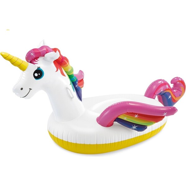 Intex 1.98m x 1.40m Enchanted Unicorn Swimming Pool/ Beach Inflatable Ride On
