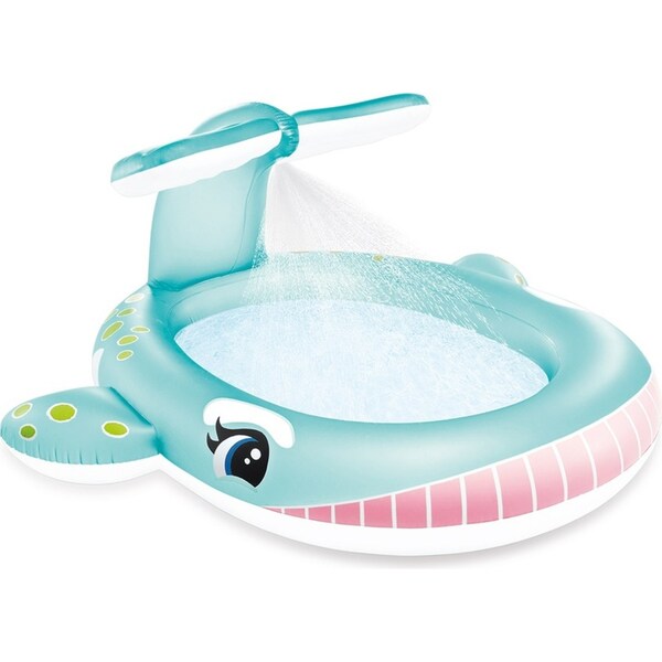Intex 2.01m x 1.96m Inflatable Kids/Children Whale Water Spraying Swimming Pool
