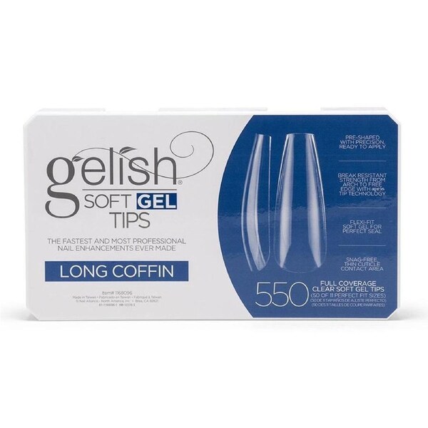 Gelish Soft Gel Tips Long Coffin – Box of 550