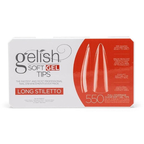 Gelish Soft Gel Tips Long Stiletto – Box of 550