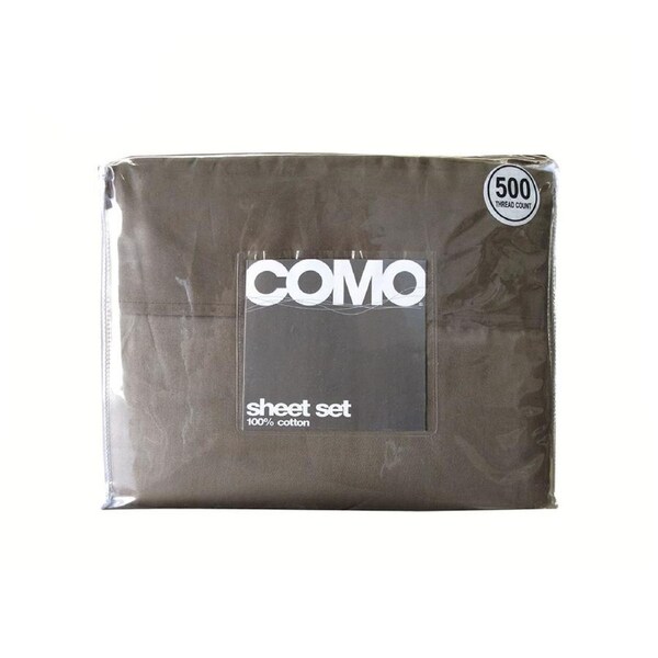 500TC 100% Cotton Como Sheet Set Mocha King